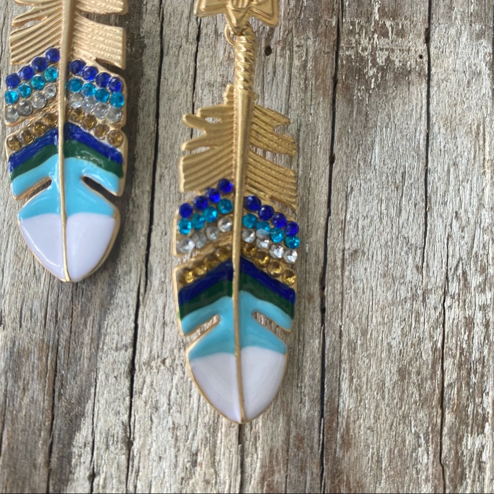 Free People Straight as An Arrow Earrings in Blue - Picture 4 of 6